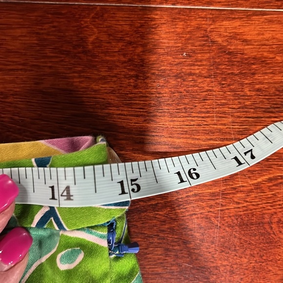 Lauren Ralph Lauren Womens Pants 6 Blue Green Pink Side Zip Floral Back Pocket - Picture 7 of 10